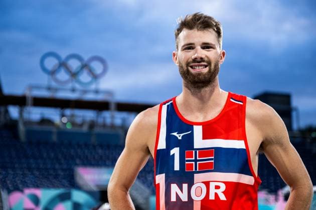 240723 Anders Berntsen Mol of Norway poses for a portrait after a Beach volleyball, Beachvolleyball training during day -3 of the Paris 2024 Olympic Games, Olympische Spiele, Olympia, OS on July 23, 2024 in Paris. Photo: Petter Arvidson BILDBYRAN kod PA PA0839 bbeng olympic games olympics os ol olympiska spel olympiske leker paris 2024 paris-os paris-ol beachvolleyboll beach volleyball sandvolleyball norge norway porträtt Copyright: PETTERxARVIDSON BB240723PA177