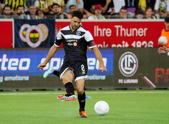 Anton Geisser 23.07.2024 Thun Schweiz. Fussball Herren 2024 2025 Qualifikation UEFA Champions League FC Lugano - Fenerbahce SK Istanbul. Bild : Anto Grgic (FC Lugano) Aktion Einzelbild