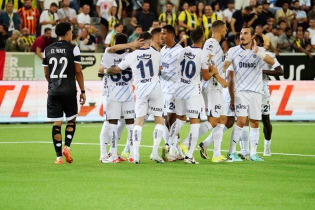 Anton Geisser 23.07.2024 Thun Schweiz. Fussball Herren 2024 2025 Qualifikation UEFA Champions League FC Lugano - Fenerbahce SK Istanbul. Bild : Jubel Torjubel (Fenerbahce SK Aktion