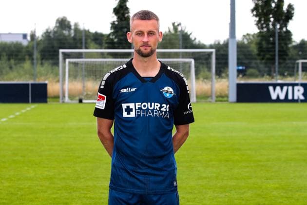 Sebastian Klaas, SC Paderborn - 2. Fussball Bundesliga Porträttermin 2. BL 2024 2025 offizieller Fototermin SC Paderborn im Trainings- und Nachwuchsleistungszentrum - Porträt, Portrait, Einzelbild, Deutschland, Fussball, Maenner, GER, 23.07.2024