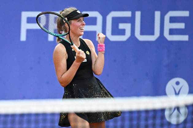 Polish tennis player Magdalena Frech (pictured) in action against Anhelina Kalinina from Ukraine during the WTA, Tennis Damen women s tennis tournament Livesport Prague Open 2024, in Prague, Czech Republic, on July 24, 2024. (CTKxPhoto MichalxKamaryt) CTKPhotoP2024072403964  CTKPhotoP2024072403964