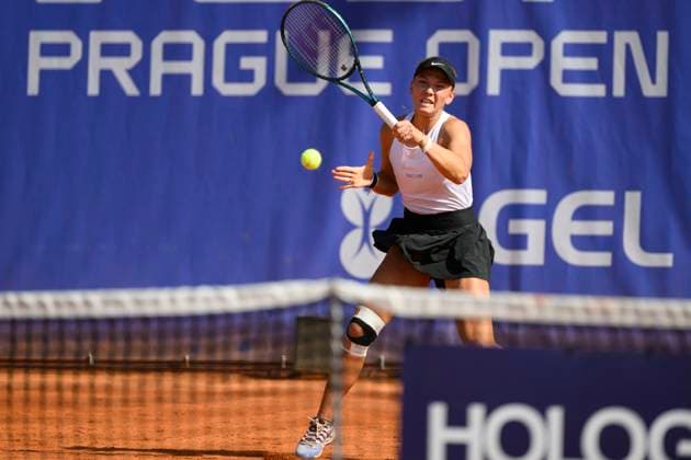 Russian player Oksana Selekhmeteva (pictured) in action against Czech Laura Samson during the WTA, Tennis Damen women s tennis tournament Livesport Prague Open 2024, in Prague, Czech Republic, on July 24, 2024. (CTKxPhoto MichalxKamaryt) CTKPhotoP2024072406846  CTKPhotoP2024072406846