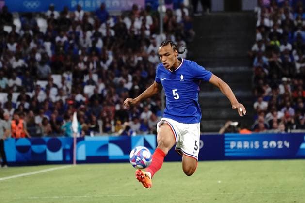 Kiliann Sildillia (France), Football , France vs USA during the Olympic Games, Olympische Spiele, Olympia, OS Paris 2024 JO 2024 : FOOTBALL - France vs Etats Unis - Jeux Olympiques 2024 - Paris2024 - Marseille - 24 07 2024 DPPI Panoramic 