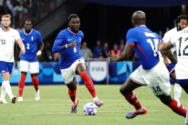 Manu Koné (France), Football , France vs USA during the Olympic Games, Olympische Spiele, Olympia, OS Paris 2024 JO 2024 : FOOTBALL - France vs Etats Unis - Jeux Olympiques 2024 - Paris2024 - Marseille - 24 07 2024 DPPI Panoramic 
