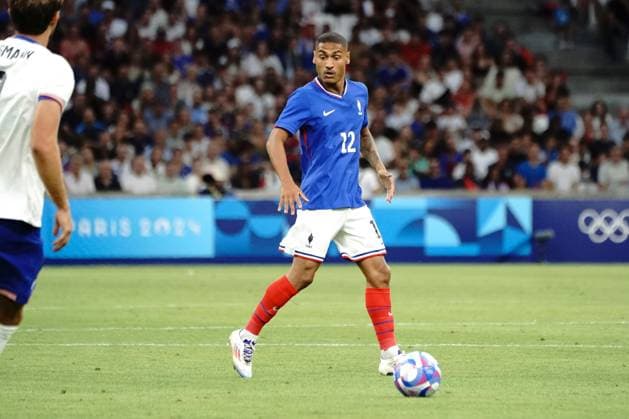 Enzo Millot (France), Football , France vs USA during the Olympic Games, Olympische Spiele, Olympia, OS Paris 2024 JO 2024 : FOOTBALL - France vs Etats Unis - Jeux Olympiques 2024 - Paris2024 - Marseille - 24 07 2024 DPPI Panoramic 