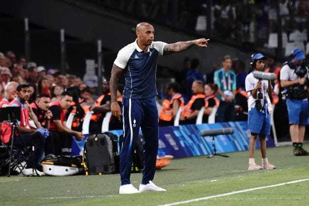 Thierry Henry (sélectionneur de l équipe de France), Football , France vs USA during the Olympic Games, Olympische Spiele, Olympia, OS Paris 2024 JO 2024 : FOOTBALL - France vs Etats Unis - Jeux Olympiques 2024 - Paris2024 - Marseille - 24 07 2024 DPPI Panoramic 