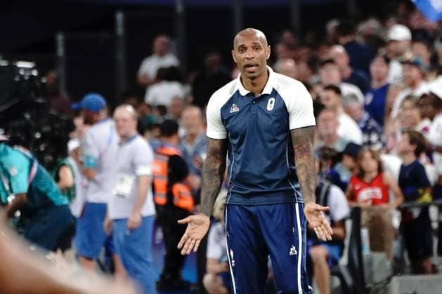Thierry Henry (sélectionneur de l équipe de France), Football , France vs USA during the Olympic Games, Olympische Spiele, Olympia, OS Paris 2024 JO 2024 : FOOTBALL - France vs Etats Unis - Jeux Olympiques 2024 - Paris2024 - Marseille - 24 07 2024 DPPI Panoramic 