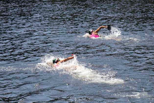Mexican Triathlon Team s Swimming Training In Galicia For The Olympics Members of the Mexican triathlon team are swimming during their training for the Paris Olympic Games, Olympische Spiele, Olympia, OS in Lugo, Galicia, Spain, on July 24, 2024. Lugo, Galicia Spain  Copyright: xCristianxLeyvax originalFilename:leyva-notitle240724_npQbp.jpg