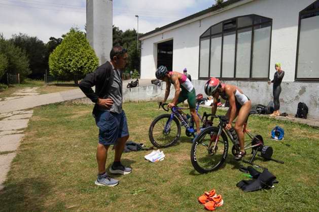 Mexican Triathlon Team s Swimming Training In Galicia For The Olympics Members of the Mexican triathlon team are swimming during their training for the Paris Olympic Games, Olympische Spiele, Olympia, OS in Lugo, Galicia, Spain, on July 24, 2024. Lugo, Galicia Spain  Copyright: xCristianxLeyvax originalFilename:leyva-notitle240724_npwCH.jpg