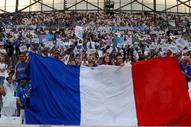 Football JO match France - Etats-Unis USA PHOTOPQR LA PROVENCE SPEICH Frederic ; Marseille ; 24 07 2024 ; Jeux Olympiques Paris 2024 Tournoi de football olympique Match France - Etats-Unis au Stade Velodrome de Marseille - The Paris 2024 Summer Olympic Games, Olympische Spiele, Olympia, OS (Jul 26-Aug 11, 2024).