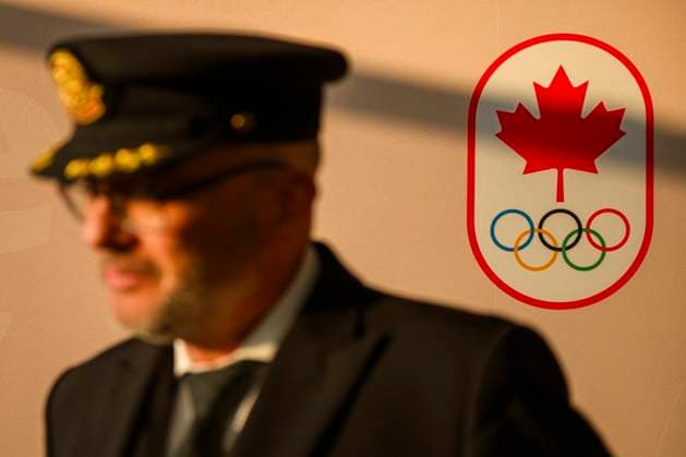 July 24, 2024, Toronto, On, Canada: Captain Karl Sorensen speaks to reporters before flying members of the 2024 Canadian Olympic Team and other passengers to Paris for the 2024 Paris Olympics, in Toronto on Wednesday, July 24, 2024. Canada News - July 24, 2024  - ZUMAc35_ 20240724_zaf_c35_132 Copyright: xChristopherxKatsarovx