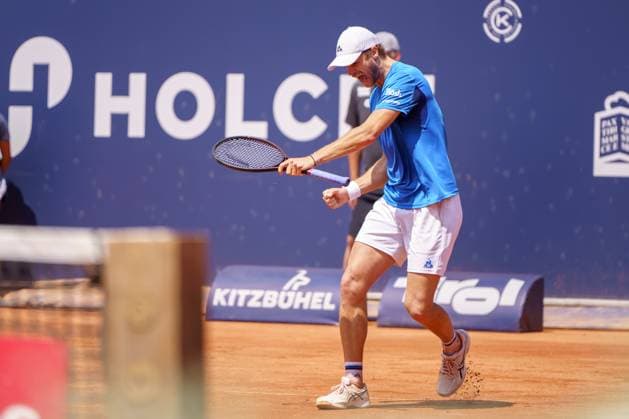 Generali Open ATP, Tennis Herren 250 2024; Kitzbühel, 25.07.2024 Yannick Hanfmann (GER, Deutschland) jubelt über seinen Sieg im Viertelfinale der Generali Open; Generali Open 2024, ATP 250, Sportpark Kitzbühel am 25.07.2024, Kitzbühel. Copyright: xBEAUTIFULxSPORTSx Pajonkx