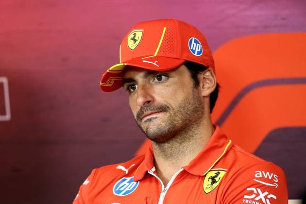25.07.2024, xsvx, Motorsport FIA Formel 1, Großer Preis von Belgien 2024 emspor, v.l. Pressekonferenz Carlos Sainz (Ferrari) Startnummer 55 (FIA REGULATIONS PROHIBIT ANY USE OF PHOTOGRAPHS as IMAGE SEQUENCES and or QUASI-VIDEO) Spa