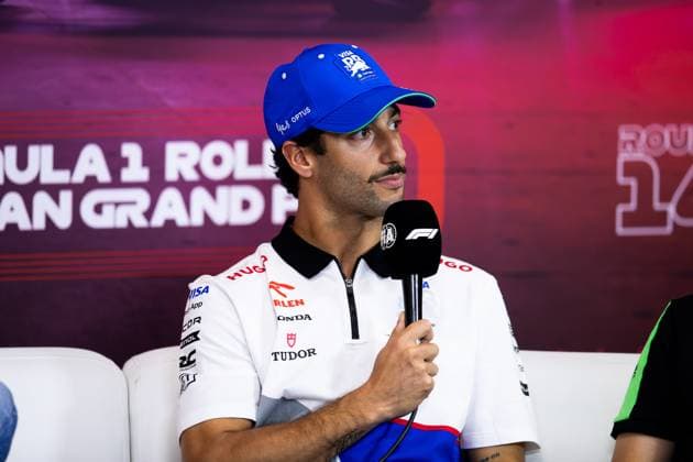 RICCIARDO Daniel (aus), Visa Cash App RB F1 Team VCARB 01, portrait press conference, PK, Pressekonferenz during the Formula 1 Rolex Belgian Grand Prix 2024, 14th round of the 2024 Formula One World Championship, WM, Weltmeisterschaft from July 26 to 28, 2024 on the Circuit de Spa-Francorchamps, in Stavelot, Belgium - F1 - BELGIAN GRAND PRIX 2024 DPPI Panoramic 240725_R14_BELGIO_DP__F_18149.CR2 -Aprimorado-NR