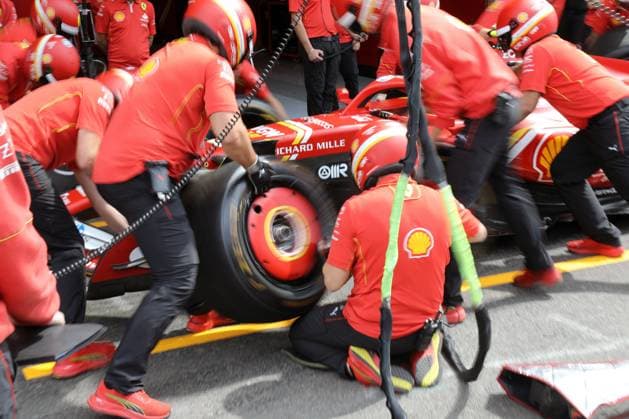 Stavelot, Belgien 26.- 28. Juli 2024: FIA - Formel 1 - WM - Großer Preis Belgien - Circuit de Spa-Francorchamps - 2024 Im Bild: Ferrari Boxenstopp Training Circuit de Spa-Francorchamps Copyright: xFotostandx xHorstxBernhardtx