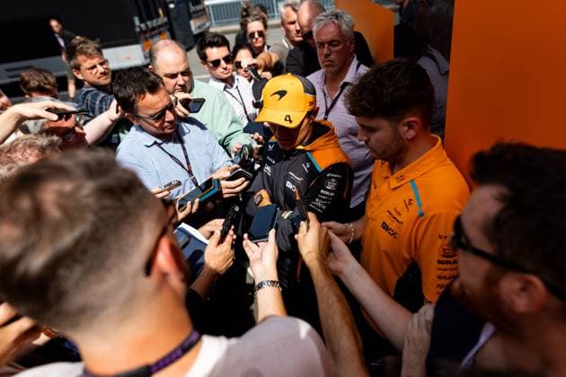 NORRIS Lando (gbr), McLaren F1 Team MCL38, portrait during the Formula 1 Rolex Belgian Grand Prix 2024, 14th round of the 2024 Formula One World Championship, WM, Weltmeisterschaft from July 26 to 28, 2024 on the Circuit de Spa-Francorchamps, in Stavelot, Belgium - F1 - BELGIAN GRAND PRIX 2024 DPPI Panoramic  240725_R14_BELGIO_DP_JFR64704.CR3_