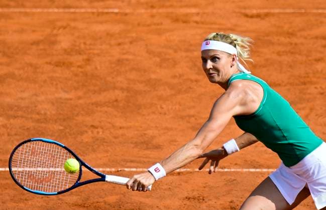 Czech Lucie Safarova (pictured) and Bethanie Mattek-Sands of USA in action against Camilla Rosatello of Italy and Kimberley Zimmermann of Belgium during womanÂ s doubles semi-final of the WTA, Tennis Damen women s tennis tournament Livesport Prague Open 2024 in Prague, Czech Republic, July 25, 2024. (CTKxPhoto RomanxVondrous) CTKPhotoP2024072506924  CTKPhotoP2024072506924