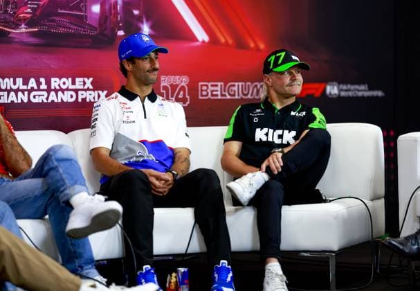 3 Daniel Ricciardo (AUS, Visa Cash App RB Formula One Team), 77 Valtteri Bottas (FIN, Stake F1 Team Kick Sauber), F1 Grand Prix of Belgium at Circuit de Spa-Francorchamps on July 25, 2024 in Spa-Francorchamps, Belgium. (Photo by HOCH ZWEI) Spa-Francorchamps Belgium
