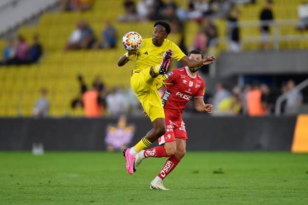 240725 Jocelin Behiratche of Sheriff Tiraspol in action during the UEFA Europa League qualification match between Sheriff Tiraspol and Elfsborg on July 25, 2024 in Tiraspol. Photo: Alex Nicodim BILDBYRAN COP 282 AN0008 fotboll football soccer fotball uefa europa league sheriff tiraspol elfsborg bbeng qualification Copyright: ALEXxNICODIM BB240725ZL025