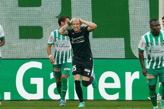 Fußball: FC St. Gallen 1879 vs. FC TOBOL KOSTANAY - 2. Qualifikationsrunde UEFA Conference League - Kybunpark St. Gallen, Schweiz: Tobols Ivan Miladinovic St. Gallen Kybunpark Kanton St. Gallen Schweiz Copyright: xJoeranxSteinsiekx