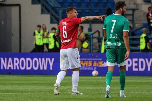 2024 25 UEFA Europa League second qualifying round Wisla Krakow - SK Rapid Wien 07.25.2024 Krakow (Cracow) Poland, Football 2024 25 UEFA Europa League second qualifying round, Wisla Krakow - SK Rapid Wien op: Alan Uryga, Dion Beljo Copyright: xKonradxSwieradx IMG_1269