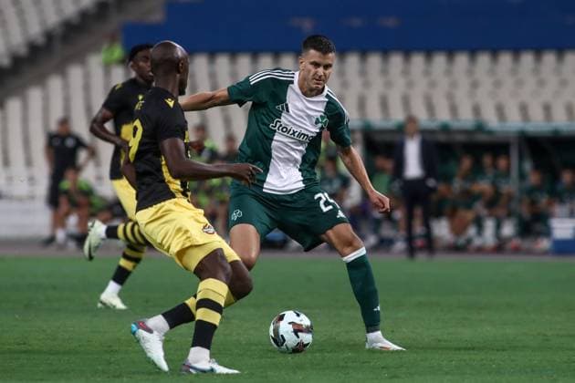 Alexander Jeremejeff of Panathinaikos in action during the UEFA Europa League second qualifying round 1st leg match between Panathinaikos and Botev Plovdiv held in OAKA Arena in Athens, Greece, 25 July 2024. IMAGO ONE INCH PRODUCTIONS ATHENS Greece Copyright: xOnexInchxProductionsx 6280936