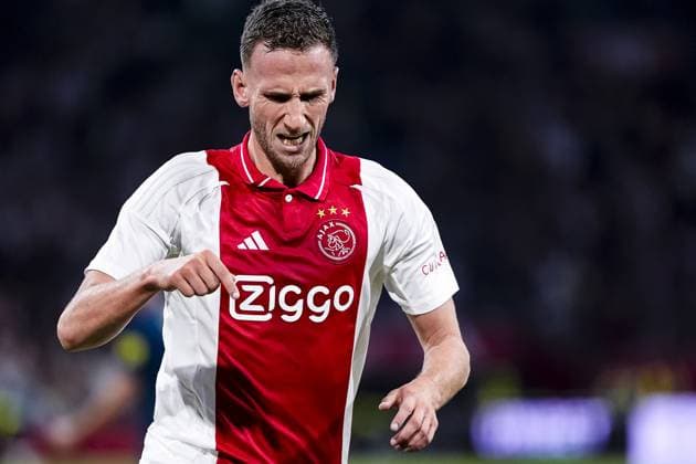 AMSTERDAM , 25-07-2024,JohanCruijff ArenA , Season 2024-2025. UEFA Europa League Second qualifying round Football between Ajax and Vojvodina. Final score 1-0.Ajax player Branco van den Boomen celebrating the goal.. Ajax - Vojvodina  x25835828x Copyright: