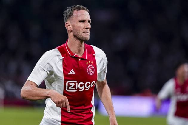 AMSTERDAM , 25-07-2024,JohanCruijff ArenA , Season 2024-2025. UEFA Europa League Second qualifying round Football between Ajax and Vojvodina. Final score 1-0.Ajax player Branco van den Boomen celebrating the goal.. Ajax - Vojvodina  x25835829x Copyright: