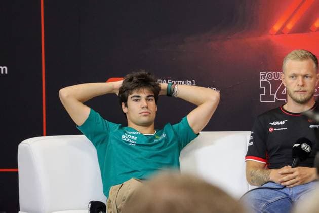 May 25, 2024, Spa-Francorchamps, Belgium: LANCE STROLL put on a serious face during the 2024 Belgian Grand Prix press conference, PK, Pressekonferenz Spa-Francorchamps Belgium - ZUMA Pho 20240525_mda_k187_219 Copyright: xAlexisxKahnx