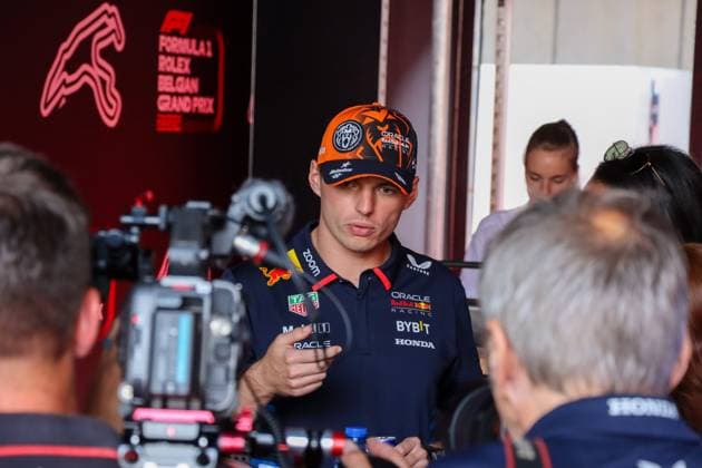 May 25, 2024, Spa-Francorchamps, Belgium: MAX VERSTAPPEN filming with CHECO PEREZ during media day for media day of the Belgian Grand Prix. Spa-Francorchamps Belgium - ZUMA Pho 20240525_mda_k187_215 Copyright: xAlexisxKahnx