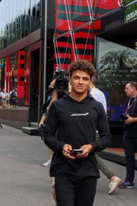 May 25, 2024, Spa-Francorchamps, Belgium: LANDO NORRIS arriving to the Formula One paddock Thursday for media day of the Belgian Grand Prix. Spa-Francorchamps Belgium - ZUMA Pho 20240525_mda_k187_239 Copyright: xAlexisxKahnx