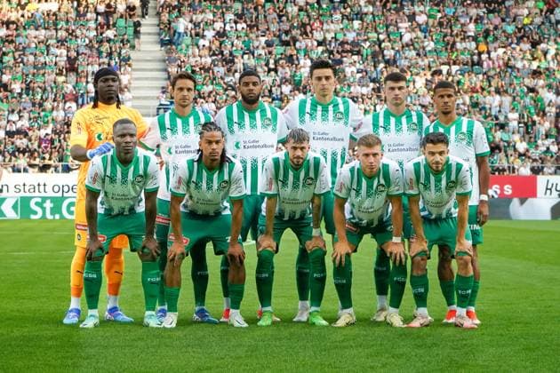 Fußball: FC St. Gallen 1879 vs. FC TOBOL KOSTANAY - 2. Qualifikationsrunde UEFA Conference League - Kybunpark St. Gallen, Schweiz: Team Foto St. Gallen Kybunpark Kanton St. Gallen Schweiz Copyright: xJoeranxSteinsiekx