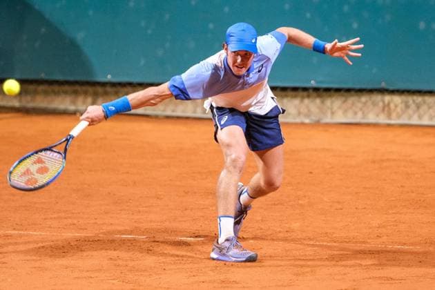 International Tennis match - ATP, Tennis Herren CHALLENGER - INTERNAZIONALI DI VERONA Vilius Guabas from Lithuania in action during Internazionali di Verona ATP Challenger 100 tennis tournament at Sports Club Verona in Verona on July 25, 2024, Verona Italy. Verona Italy  Copyright: xIPAxSport ABACAx