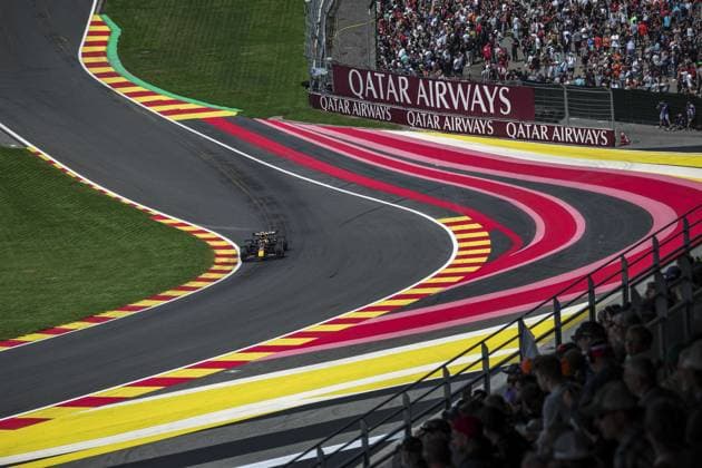 11 PEREZ Sergio (mex), Red Bull Racing RB20, action during the Formula 1 Rolex Belgian Grand Prix 2024, 14th round of the 2024 Formula One World Championship, WM, Weltmeisterschaft from July 26 to 28, 2024 on the Circuit de Spa-Francorchamps, in Stavelot, Belgium - F1 - BELGIAN GRAND PRIX 2024 DPPI Panoramic  240726_R14_BELGIO_DP_FG002957