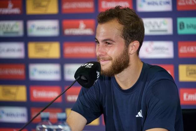 Generali Open ATP, Tennis Herren 250 2024; Kitzbühel, 26.07.2024 Hugo Gaston (FRA, Frankreich) bei seiner Pressekonferenz nach seinem Sieg im Halbfinale der Generali Open; Generali Open 2024, ATP 250, Sportpark Kitzbühel am 26.07.2024, Kitzbühel. Copyright: xBEAUTIFULxSPORTSx Pajonkx