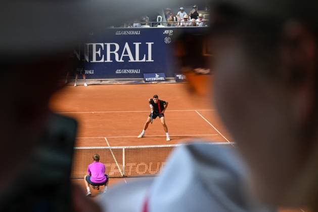 TENNIS - ATP, Tennis Herren Generali Open 2024 KITZBUEHEL,AUSTRIA,26.JUL.24 - TENNIS - ATP World Tour, Generali Open. Image shows Lloyd Glasspool (GBR) and Alexander Erler (AUT).  GEPAxpictures xDanielxSchoenherr