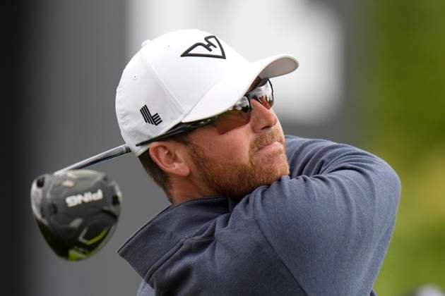 26th July 2024; JCB Golf &amp; Country Club, Rocester, Uttoxeter, England; LIV UK Golf League, Round 1; Andy Ogletree of the Highflyers GC plays from a tee during round one  ActionPlus12672136 StevenxFlynn