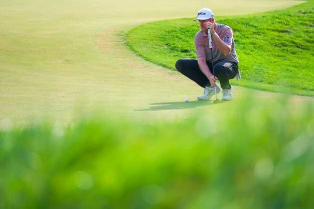 July 26, 2024, Blaine, Minnesota, USA: TAYLOR PENDRITH looks on before putting at the 18th hole during the 2024 PGA, Golf Herren 3M Open at TPC Twin Cities on July 26, 2024. Blaine USA - ZUMAg254 20240726_zsp_g254_096 Copyright: xStevenxGarciax