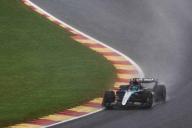 F1 Belgian Grand Prix 2024 Practice 3 George Russell of Mercedes during third practice ahead of the Formula 1 Belgian Grand Prix at Spa-Francorchamps in Spa, Belgium on July 27, 2024. Spa Belgium  Copyright: xJakubxPorzyckix originalFilename:porzycki-f1belgia240727_npEYH.jpg