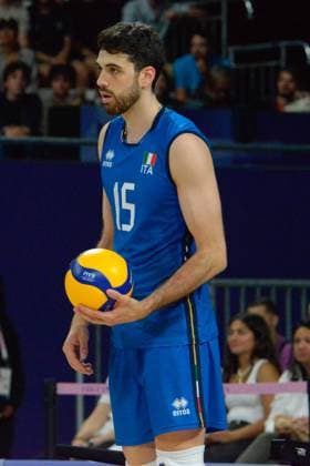 Gabriele Lavia (Italy) in action during Men s volleyball - Italy vs Brazil, Olympic Games, Olympische Spiele, Olympia, OS Paris 2024 in Paris, France, July 27 2024  Copyright: xPasqualexGolia IPAxSportx xipa-ax xx IPA_48309386 IPA_Agency_IPA48309386