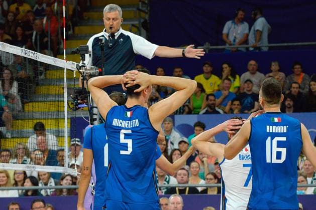 Action of the match during Men s volleyball - Italy vs Brazil, Olympic Games, Olympische Spiele, Olympia, OS Paris 2024 in Paris, France, July 27 2024  Copyright: xPasqualexGolia IPAxSportx xipa-ax xx IPA_48309400 IPA_Agency_IPA48309400