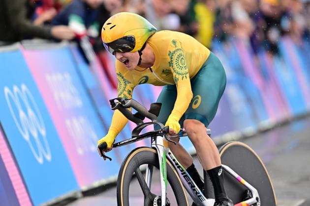 Bilder des Jahres 2024, Sport 07 Juli Sport Themen der Woche KW30 Sport Bilder des Tages Grace BROWN Einzelzeitfahren Frauen ITT Olympia 2024 Paris Grace BROWN (AUS, Australien) Gewinnerin, Siegerin, Olympiasiegerin, Gold Einzelzeitfahren Frauen ITT, Womens Individual Time Trial Olympia 27.07.2024 Paris *** Grace BROWN Individual Time Trial Women ITT Olympia 2024 Paris Grace BROWN AUS, Australia Winner, Winner, Olympic Champion, Gold Individual Time Trial Women ITT, Womens Individual Time Trial Olympia 27 07 2024 Paris