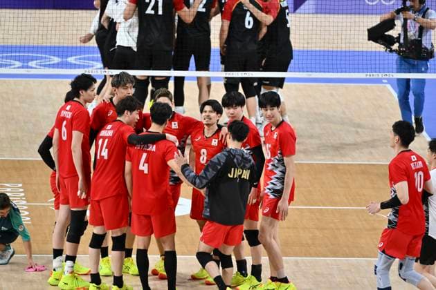 Japan Team (JPN), volleyball preliminary round pool C, Japan vs Germany (2-3) at the South Paris Arena 1, during the Paris 2024 Olympic Games, Olympische Spiele, Olympia, OS 27 July 2024, Paris, France. Noxthirdxpartyxsales  (260884496)