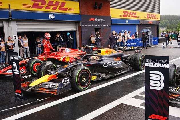 27.07.2024, Circuit de Spa-Francorchamps, Spa-Francorchhamps, Formula 1 Rolex Belgian Grand Prix 2024 , im Bild Poleposition für Max Verstappen (NLD), Oracle Red Bull Racing Defodi-506_20240727_hbr_9025