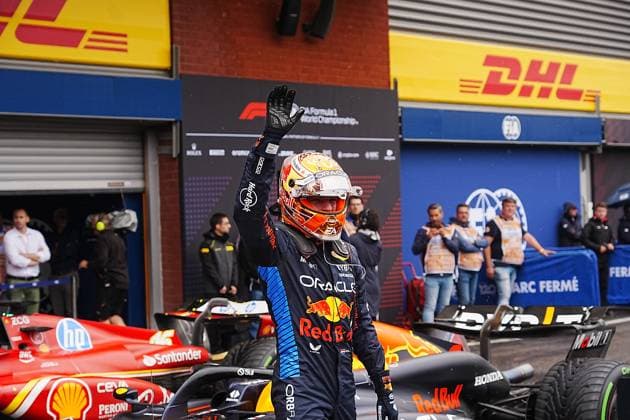 Sport Bilder des Tages Formula 1 Rolex Belgian Grand Prix 2024 27.07.2024, Circuit de Spa-Francorchamps, Spa-Francorchhamps, Formula 1 Rolex Belgian Grand Prix 2024 , im Bild Poleposition für Max Verstappen (NLD), Oracle Red Bull Racing