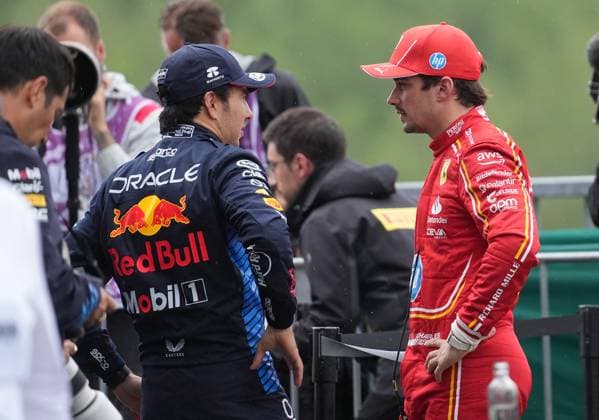 Formula 1 Rolex Belgian Grand Prix 2024 27.07.2024, Circuit de Spa-Francorchamps, Spa-Francorchhamps, Formula 1 Rolex Belgian Grand Prix 2024 , im Bild 2.Startplatz für Charles Leclerc (MCO), Scuderia Ferrari HP, 3.Startplatz für Sergio Perez (MEX), Oracle Red Bull Racing