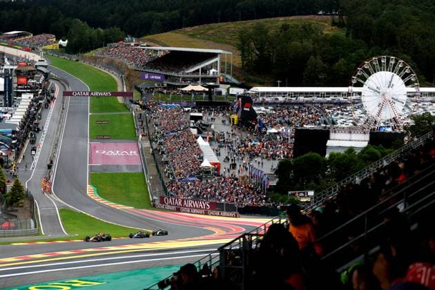1 Max Verstappen (NLD, Oracle Red Bull Racing), 2 Logan Sargeant (USA, Williams Racing), 44 Lewis Hamilton (GBR, Mercedes-AMG Petronas F1 Team), F1 Grand Prix of Belgium at Circuit de Spa-Francorchamps on July 27, 2024 in Spa-Francorchamps, Belgium. (Photo by HOCH ZWEI) Spa-Francorchamps Belgium