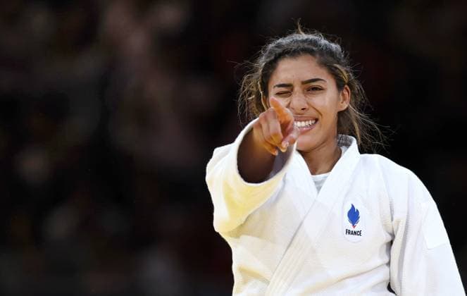 Paris judo JEUX OLYMPICS PARIS 2024 PHOTOPQR VOIX DU NORD MATTHIEU BOTTE ; 27 07 2024 ; 27 07 2024. Paris. Premier jour de competition de judo pour les JO de Paris 2024. Medaille de bronze pour shirine Boukli (-48kg). PHOTO MATTHIEU BOTTE (LA VOIX DU NORD, VDNPQR) - The Paris 2024 Summer Olympic Games, Olympische Spiele, Olympia, OS (Jul 26-Aug 11, 2024). Judo