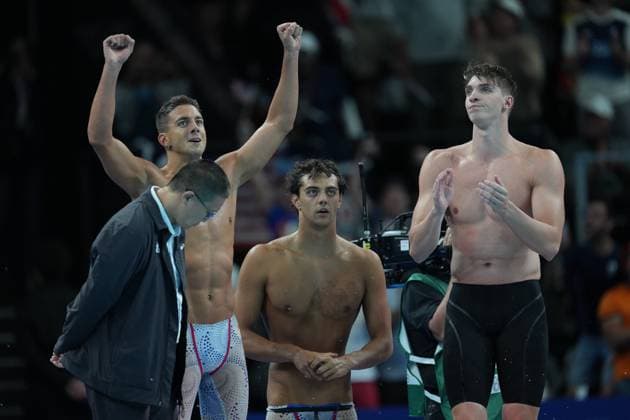 Paris 2024 Olympics - Bronze Medal in the Italian Men s 400 x 100 Freestyle Rela during the 2024 Summer Olympics at the Grand Palais, Saturday, July 27, 2024, in Paris, France. (Gianmattia D Alberto LaPresse)  Copyright: xGianmattiaxD Albertox xLaPressex
