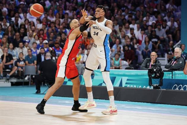 Giannis ANTETOKOUNMPO (Grèce) Mens basketball, Greece vs Canada, Men s preliminary round during the Olympic Games, Olympische Spiele, Olympia, OS Paris 2024 JO 2024 : BASKET BALL - Grece vs Canada - Jeux Olympiques 2024 - Paris2024 - Lille - 27 07 2024 DPPI Panoramic 